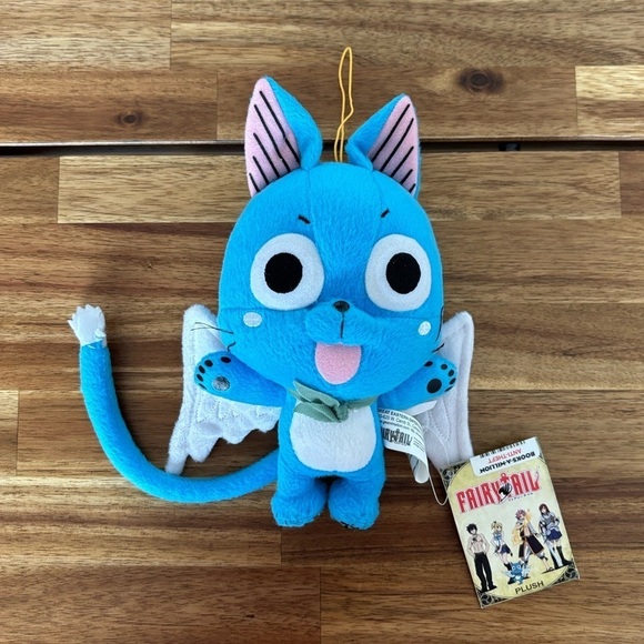 Fairy Tail Anime Plush Happy the Cat w/ Wings Blue Stuffed Animal Funimation.NWT - Picture 1 of 14